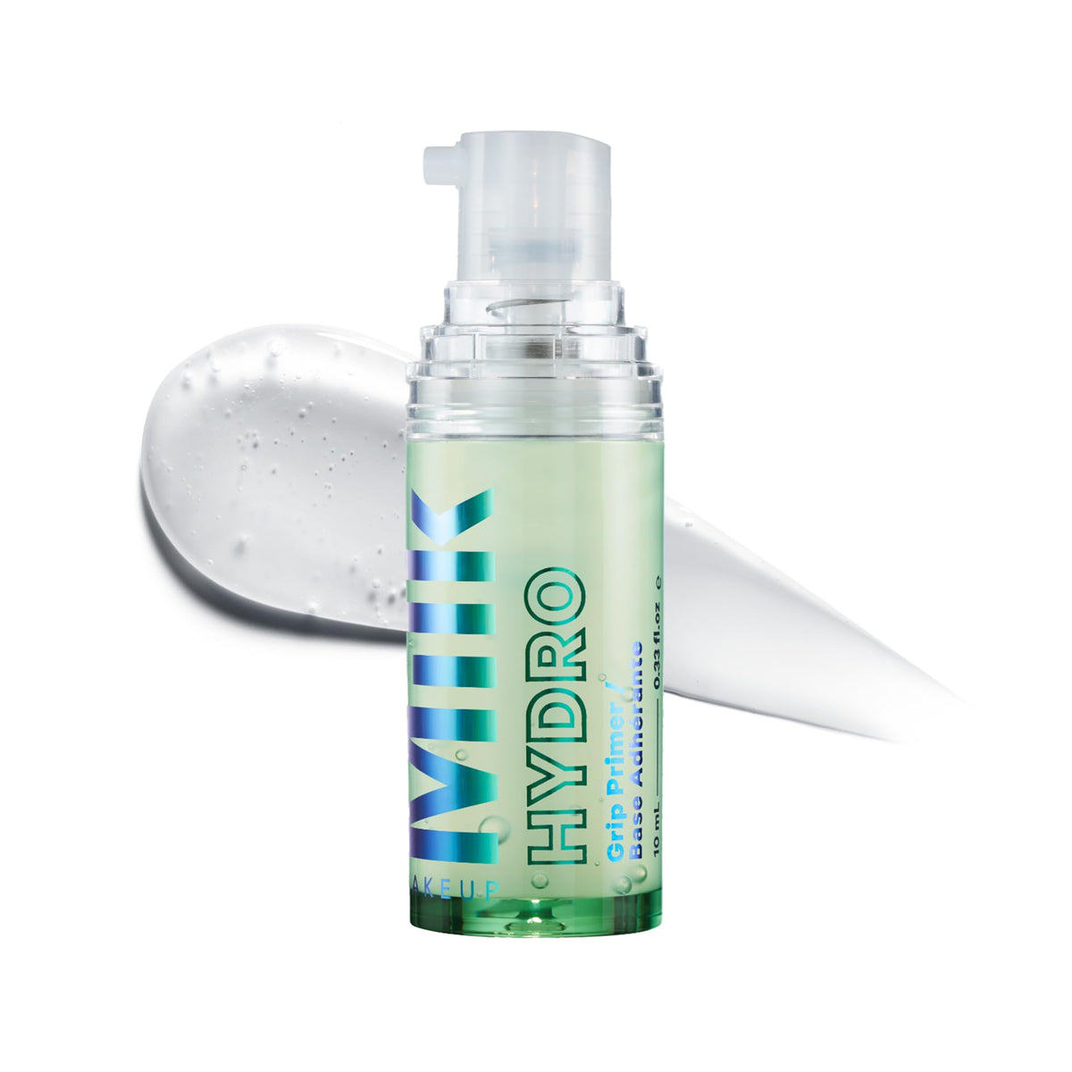 Milk Makeup front packaging showing compact primer tube and branding benefit travel-ready