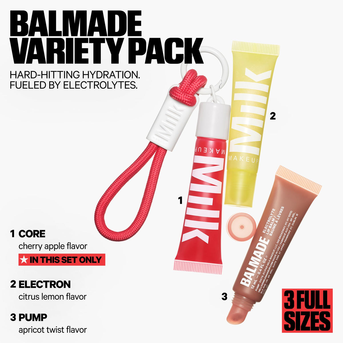 Milk Makeup balmade open tubes showing applicator and easy glide benefit