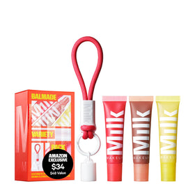 Milk Makeup balmade pack front showing three balms and packaging benefit gifting