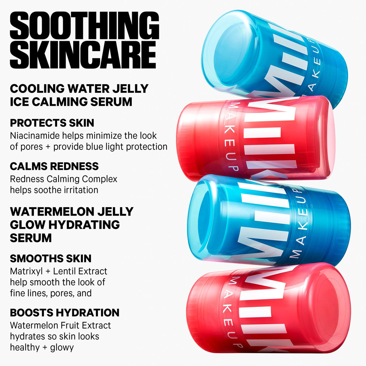 Milk Makeup before and after comparison showing brighter, smoother-looking skin