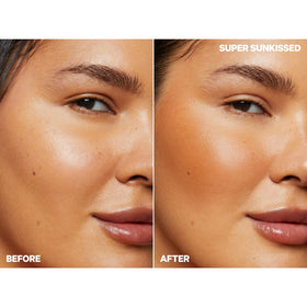 Milk Makeup bronzer applied on cheek blended for natural matte warmth benefit seamless finish