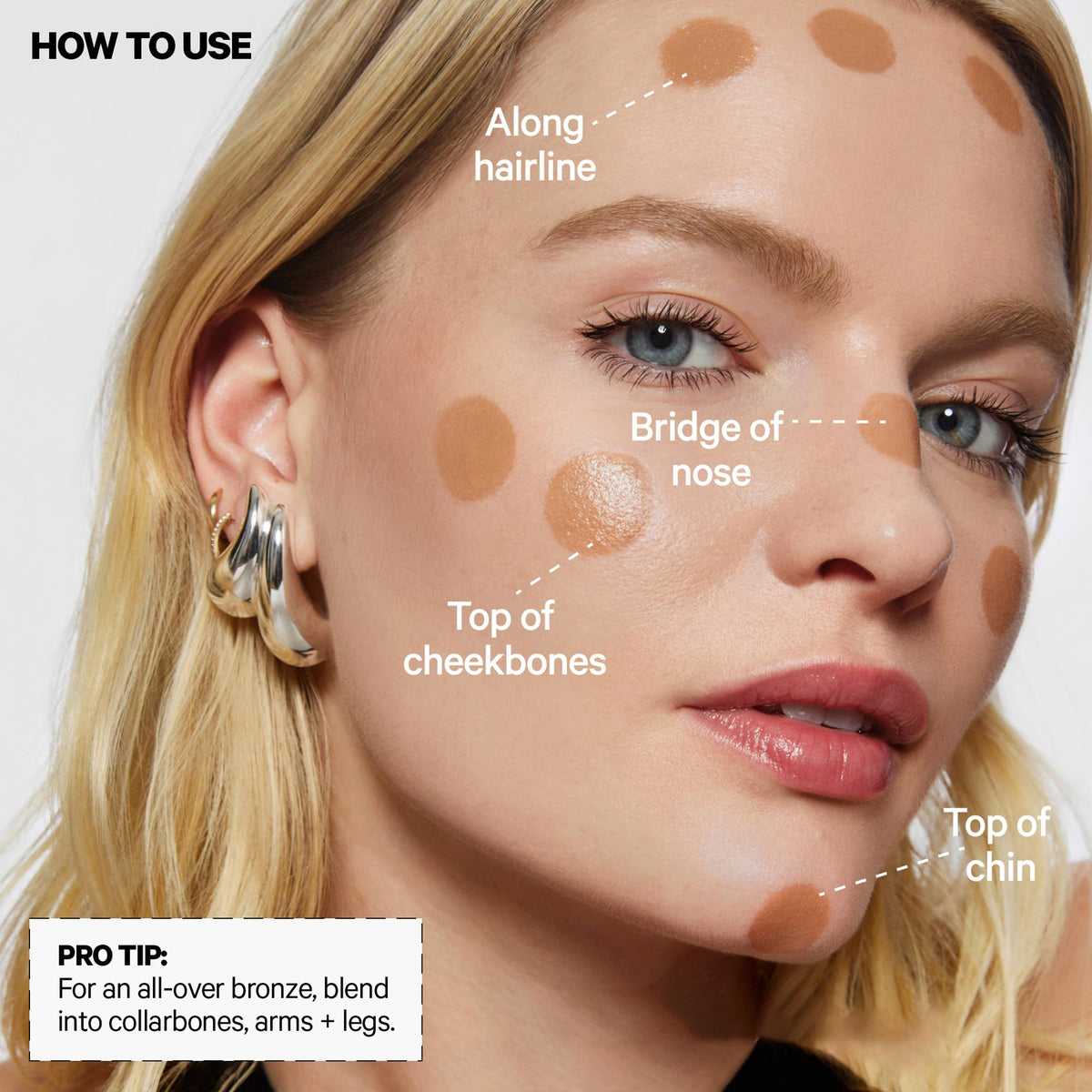 Milk Makeup bronzer arm swatch in Blaze demonstrating buildable pigment benefit customizable color