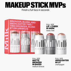 Milk Makeup bronzer stick close‑up showing creamy matte texture for natural contour