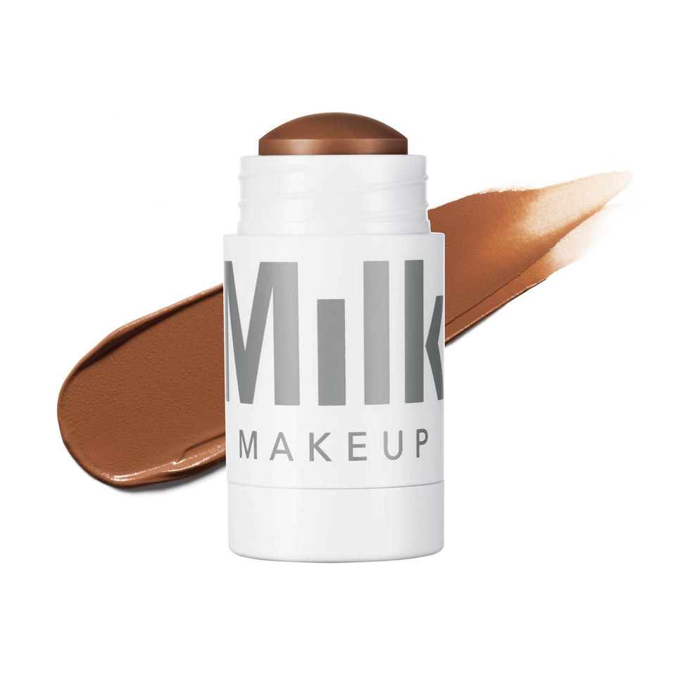 Milk Makeup bronzer stick front packaging showing sleek tube and label benefit portable