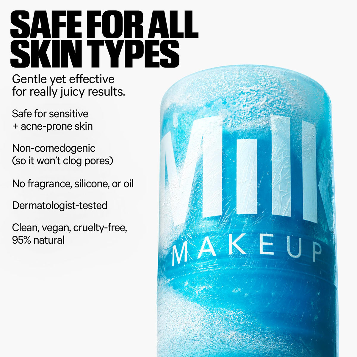 Milk Makeup stick held in hand for size comparison and travel-friendly benefit