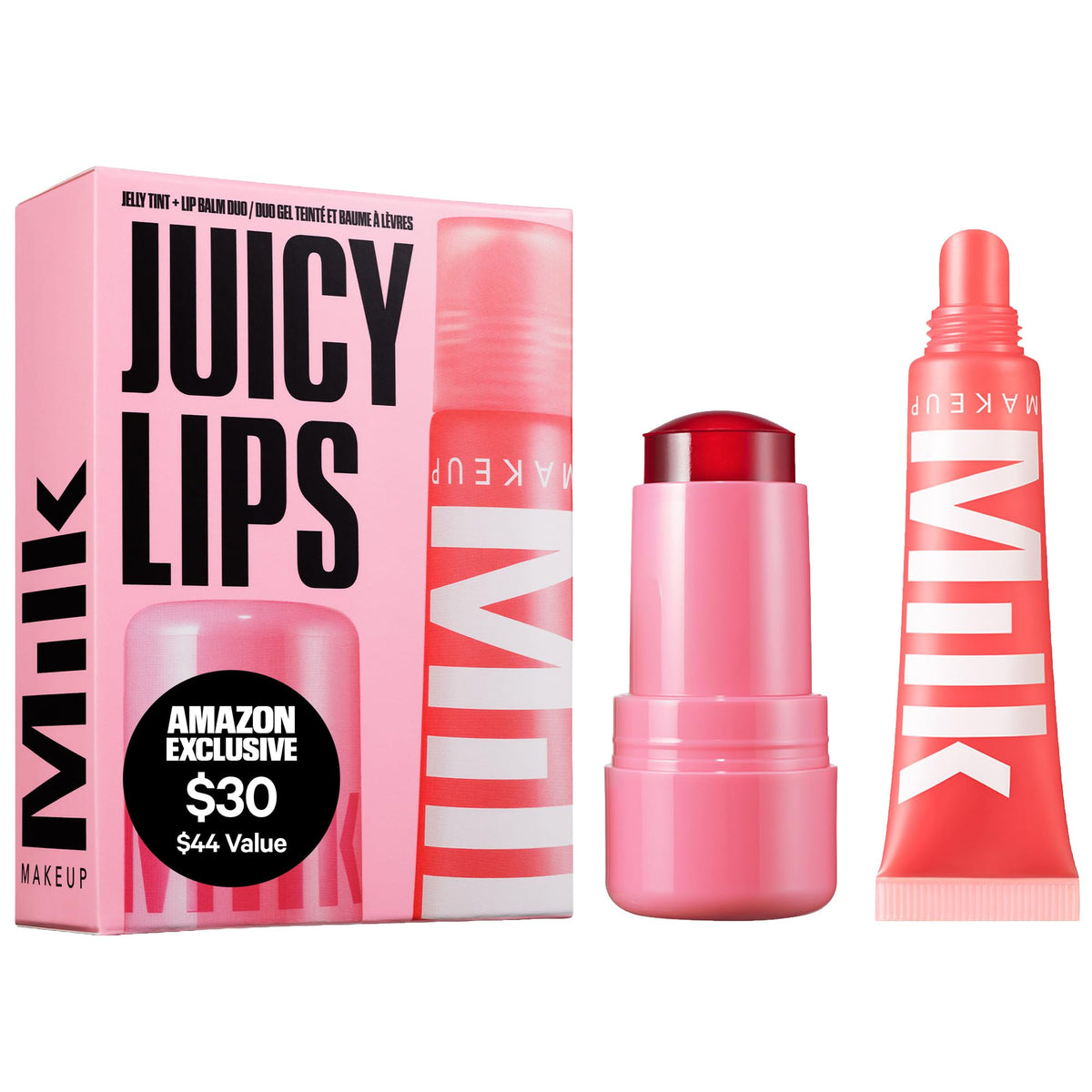 Milk Makeup front packaging showing both Chill red tint and Werk Out balm for vibrant color