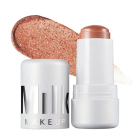 Milk Makeup Frosé front packaging showing compact shimmer stick benefit quick use