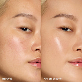 Milk Makeup application on model cheek blending for sheer, luminous coverage