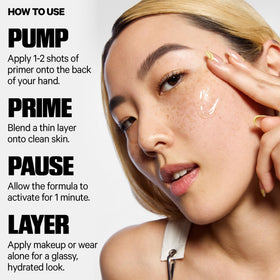Milk Makeup primer under foundation swatch showing improved adherence and long wear