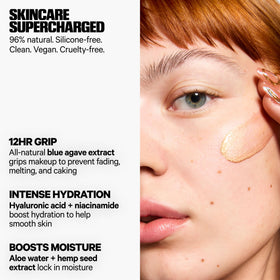 Milk Makeup close-up on skin showing golden luminosity and natural radiance effect benefit