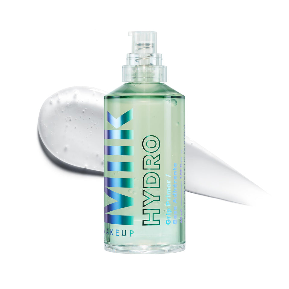 Milk Makeup Hydro Grip jar front showing clear gel and compact packaging benefit lasts