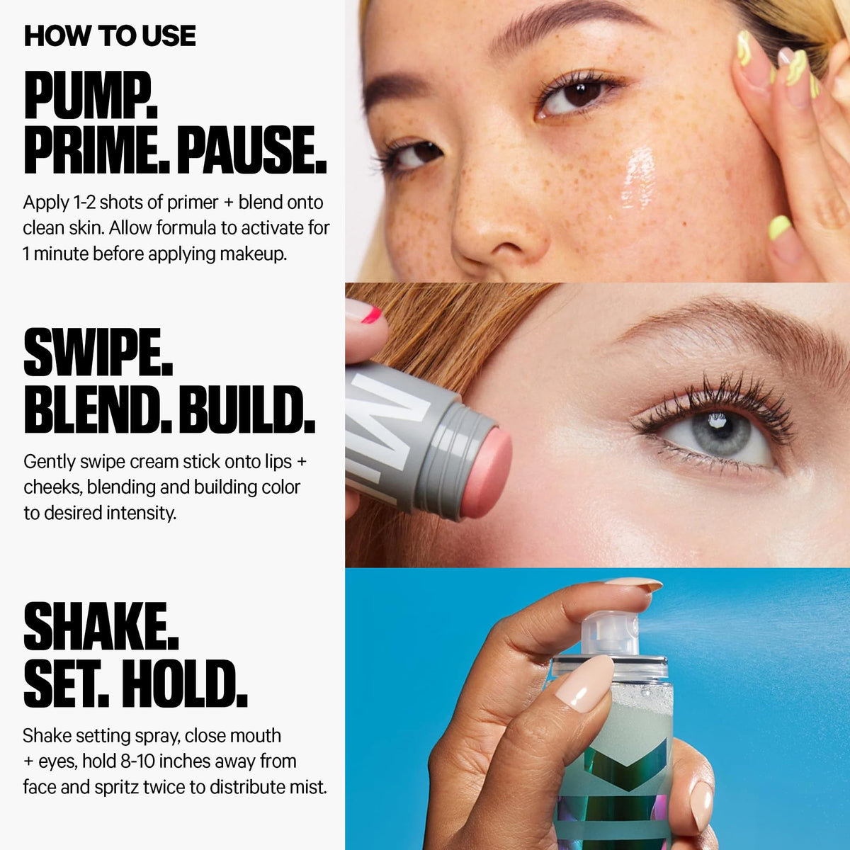 Milk Makeup setting spray bottle detail highlighting alcohol-free mist benefit