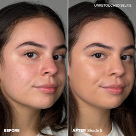 Milk Makeup applying Hydro Grip under eye to brighten and hydrate delicate skin