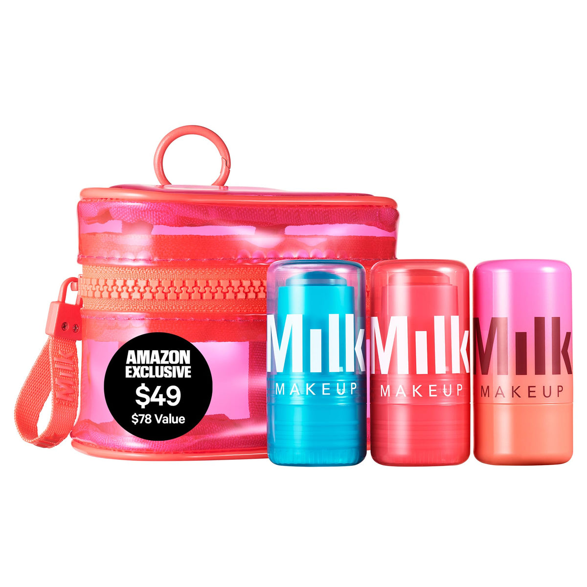 Milk Makeup front packaging showing the trio set and bag, great for gifting