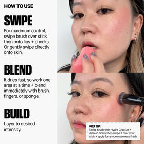 Milk Makeup close-up jelly swipe illustrating buildable, hydrating color