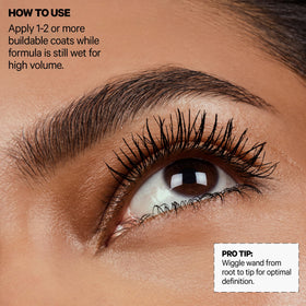 Milk Makeup before and after lashes visualizing volume and length