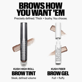 Milk Makeup before and after photo illustrating fuller natural brows after use