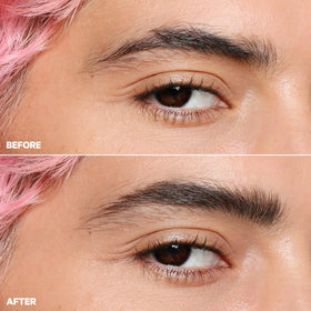 Milk Makeup before and after brows showing fuller, natural-looking enhancement benefit