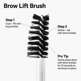 Milk Makeup close-up of dual-length brow brush demonstrating precision and control