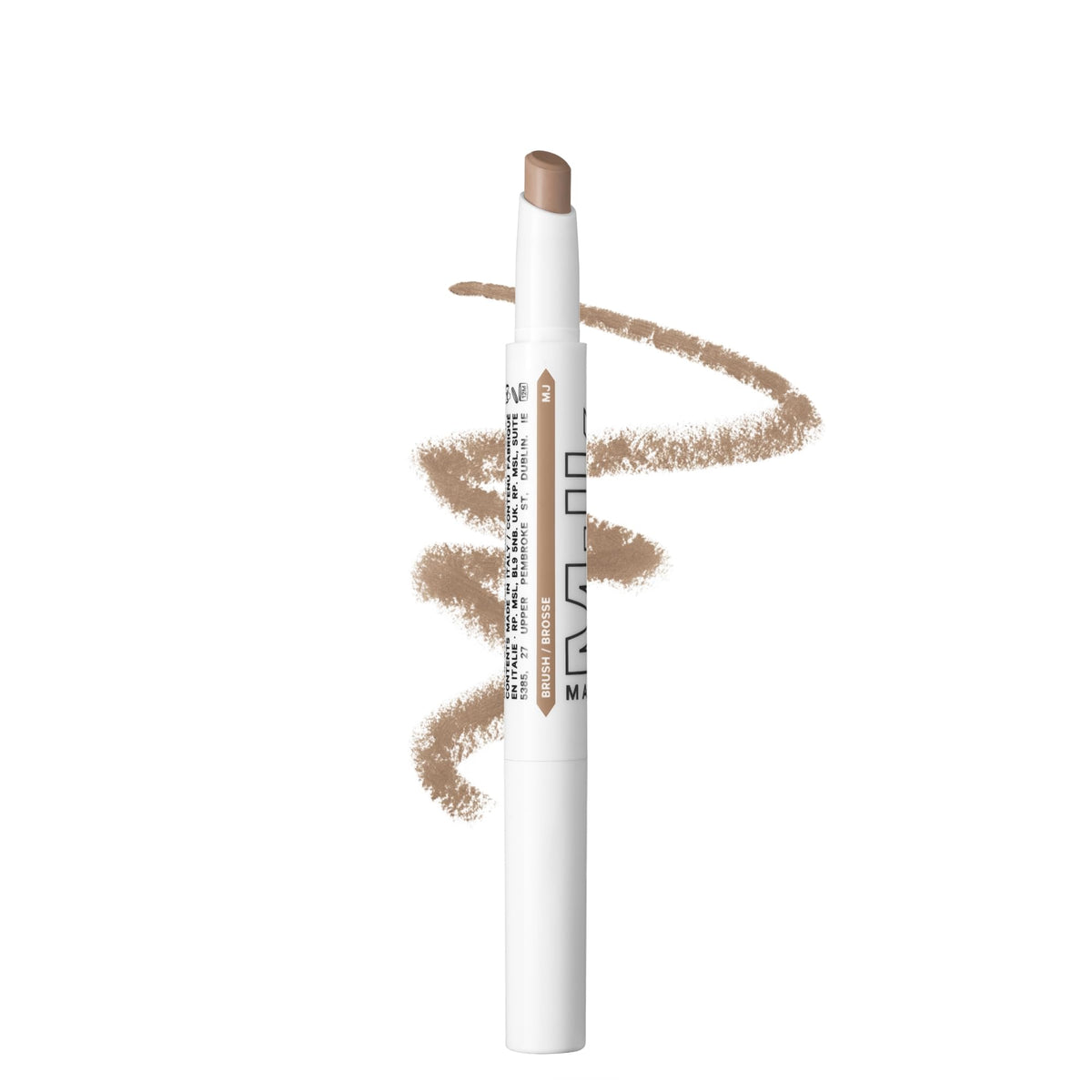 Milk Makeup front packaging of KUSH Brow Shadow Stick showing product label and shade MJ