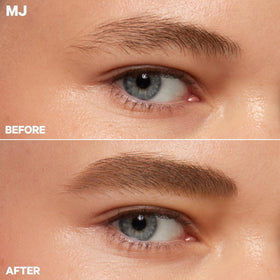 Milk Makeup swatch of MJ Taupe on arm showing buildable pigment and neutral tone benefit