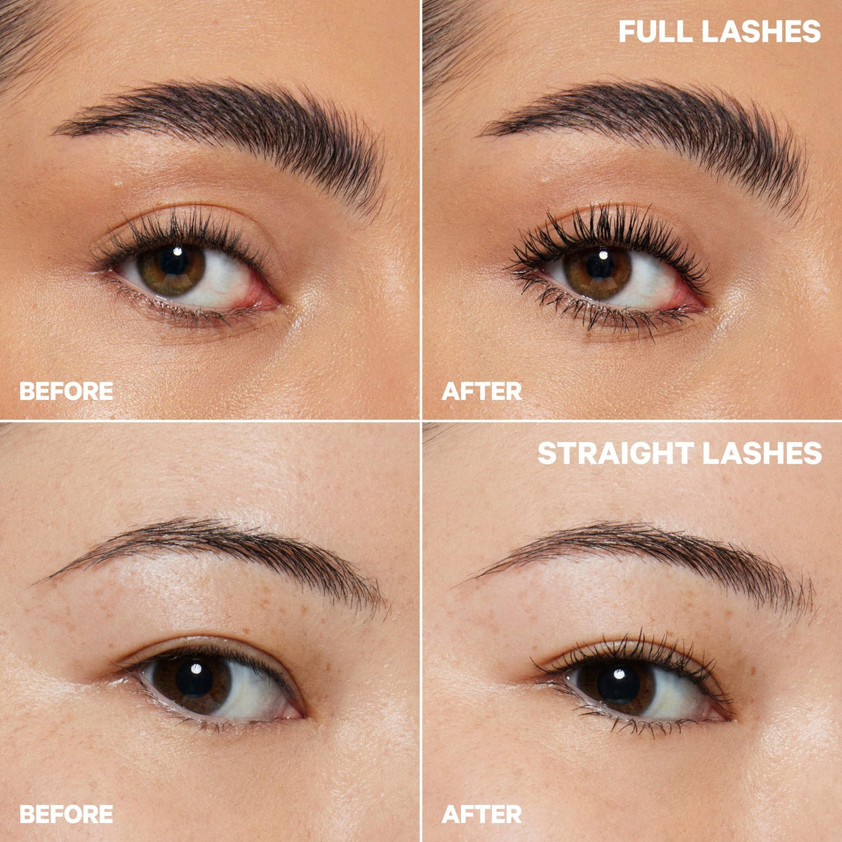 Milk Makeup before and after lashes showing natural volume boost