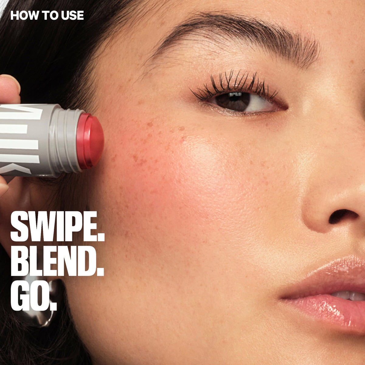 Milk Makeup applied on lips demonstrating smooth color and hydration