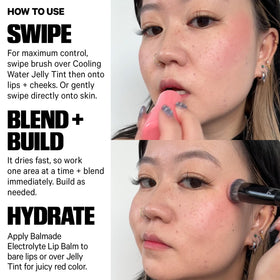 Milk Makeup lips before and after using Chill red tint plus Balmade for enhanced color