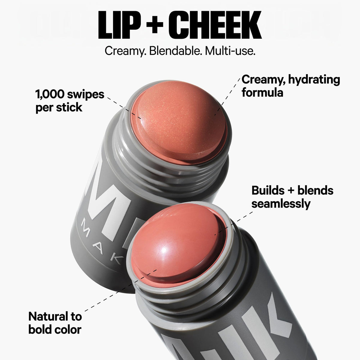 Milk Makeup Lit highlighter swipe showing champagne shimmer for instant glow