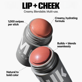 Milk Makeup Lit highlighter swipe showing champagne shimmer for instant glow