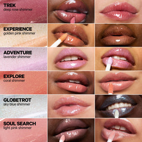 Milk Makeup arm swatch stripe of Soul Search showing sheer pink shimmer payoff