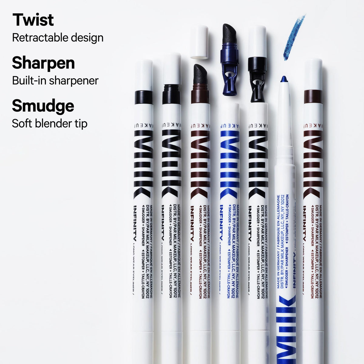 Milk Makeup smudger in use blending liner for a soft smoky finish