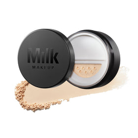 Milk Makeup front packaging showing compact and label, promotes matte, long-wear finish