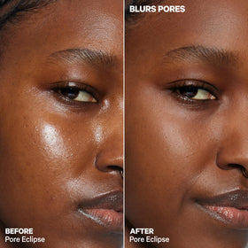 Milk Makeup primer applied to cheek demonstrating soft-focus smoothing benefit
