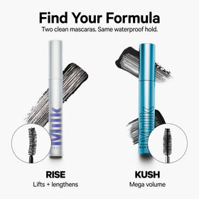 Person applying Milk Makeup RISE mascara for long lifted lashes