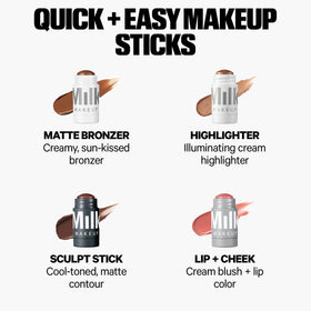 Milk Makeup Sculpt Stick applied on cheek to show sculpted, natural-looking shadow