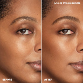 Milk Makeup Sculpt Stick inside makeup bag showing on-the-go touch-up readiness