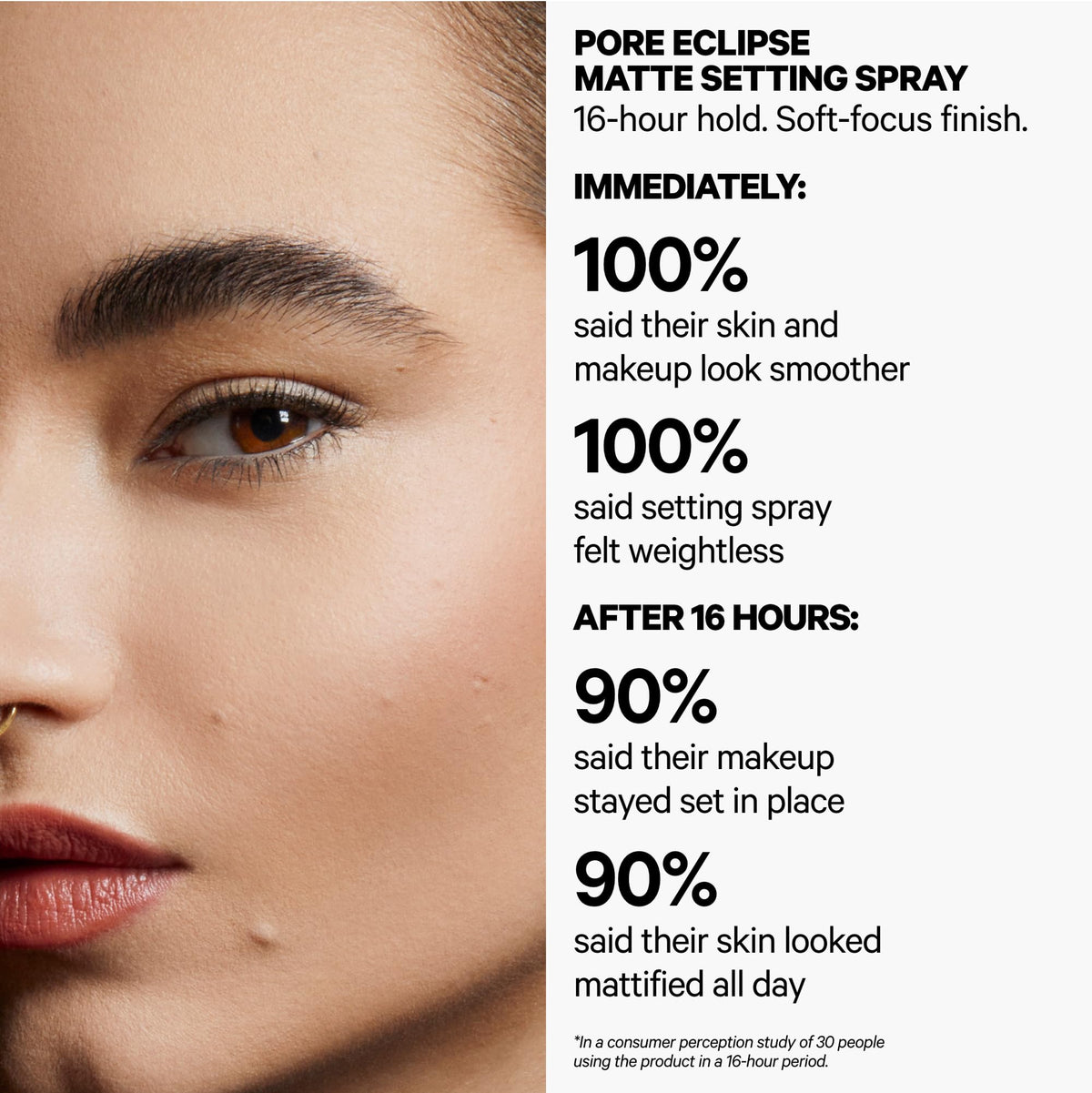 Milk Makeup close-up nozzle delivering even fine mist for long wear