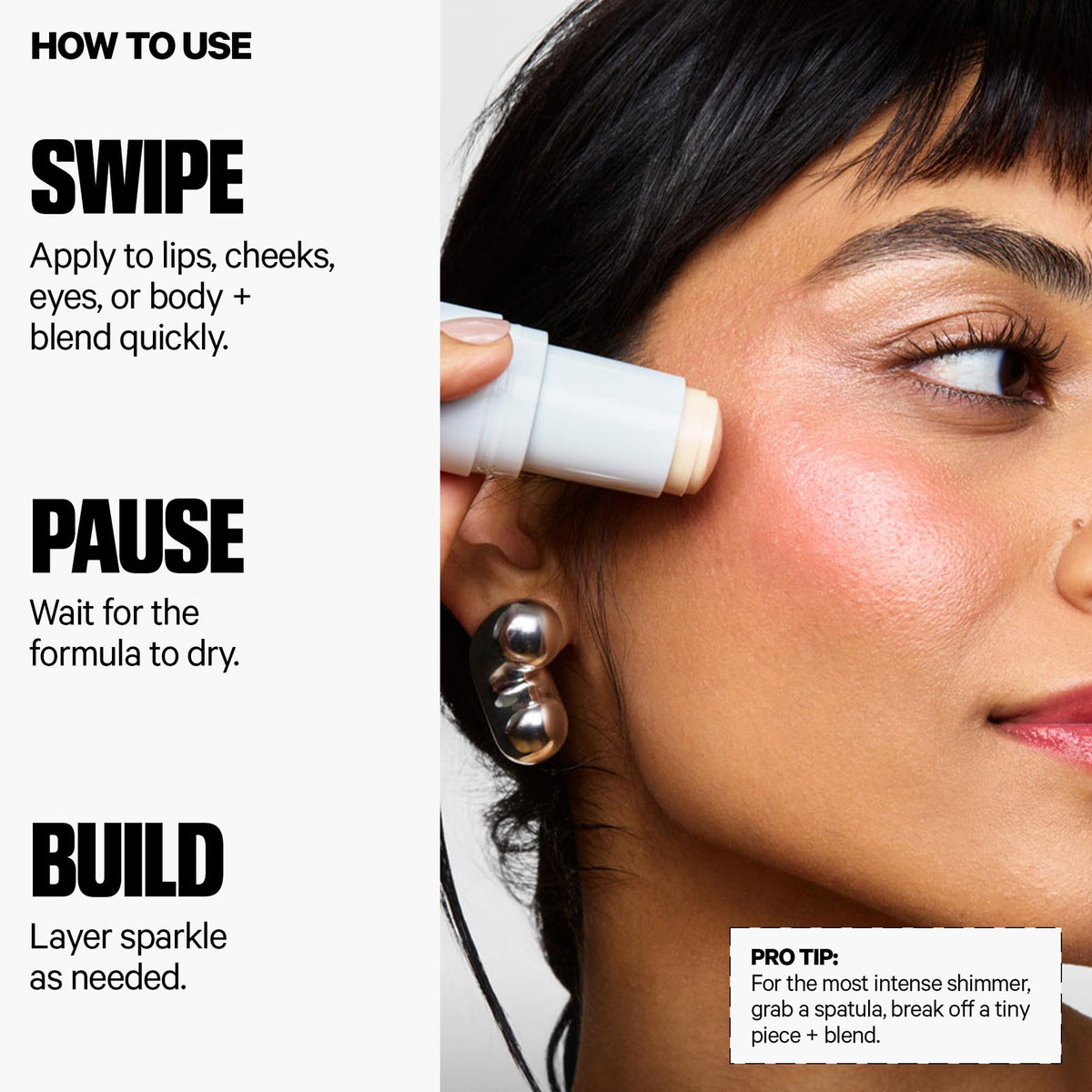Milk Makeup stick next to ruler showing compact size and travel-friendly benefit