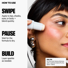 Milk Makeup stick next to ruler showing compact size and travel-friendly benefit