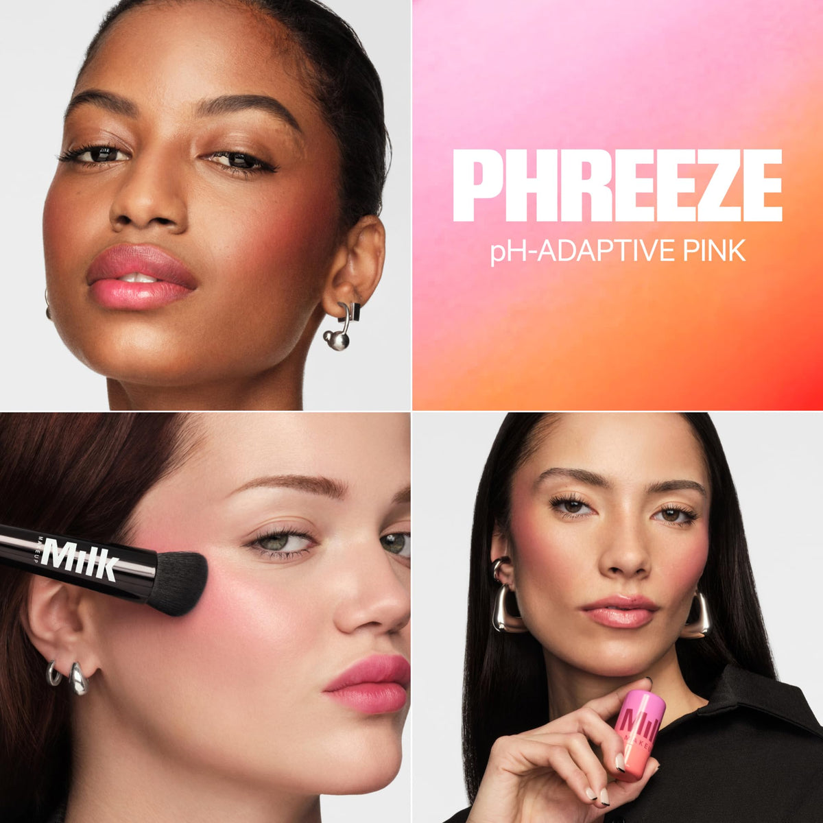 Milk Makeup tint applied to lips and cheeks showing natural, skin-reactive pink flush