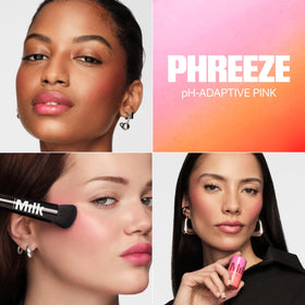 Milk Makeup tint applied to lips and cheeks showing natural, skin-reactive pink flush