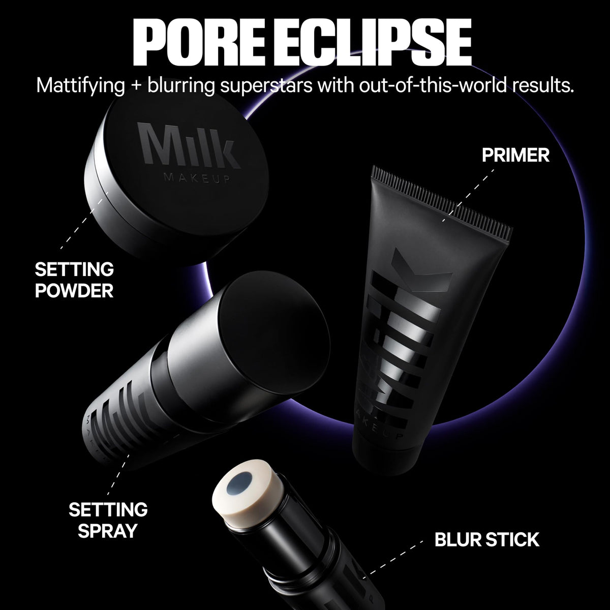 Milk Makeup touch-up demonstration pressing product over makeup to reduce shine