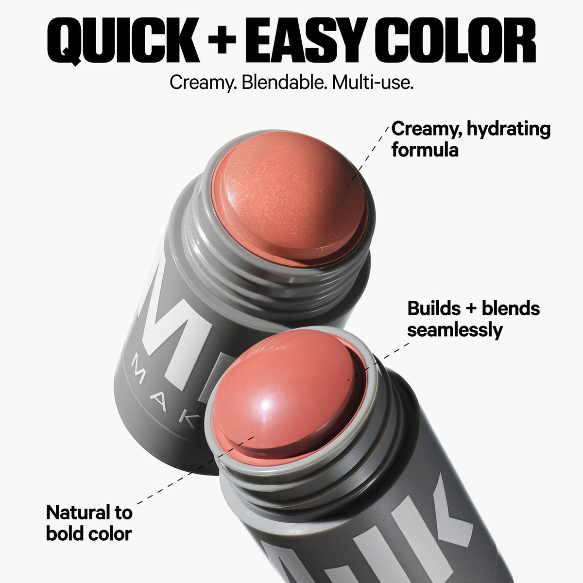 Milk Makeup trio held in hand illustrating travel-size convenience benefit