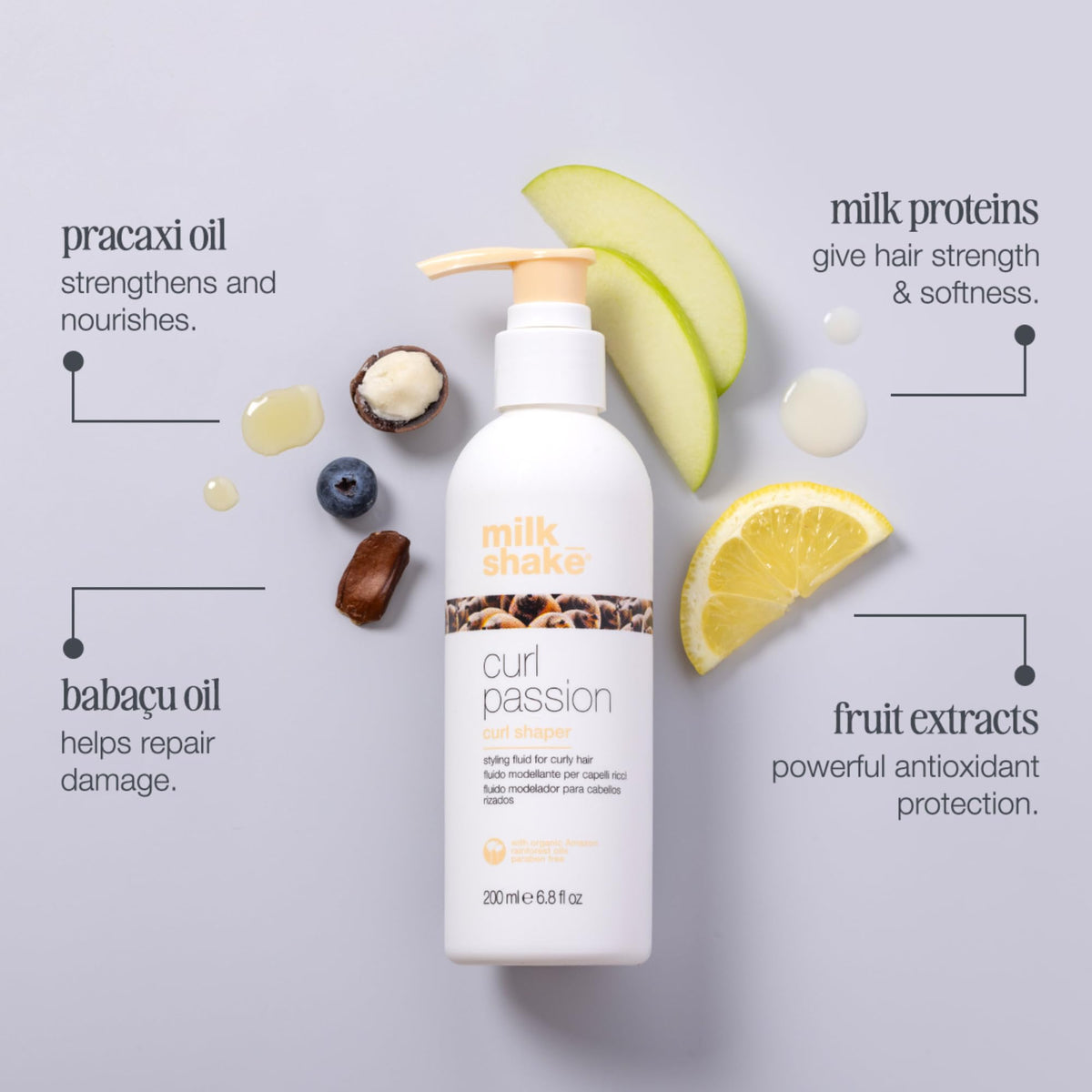 milk_shake texture close-up revealing lightweight shaping fluid for smooth curl finish