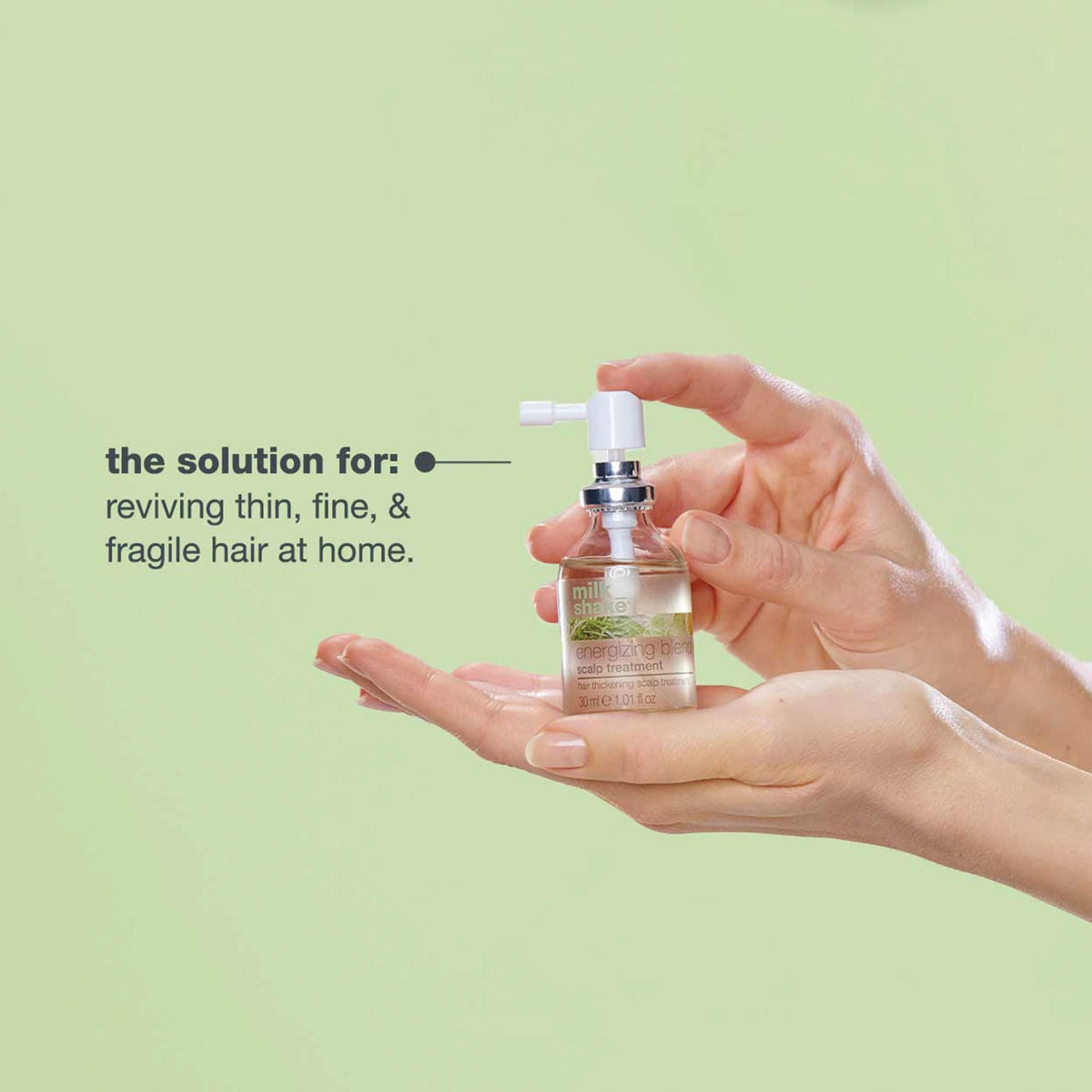 milk_shake scalp application in use to show targeted massage