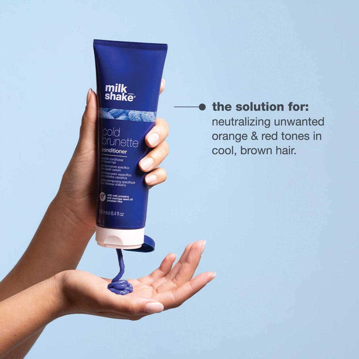 milk_shake conditioner being applied mid-lengths to ends for smoothness