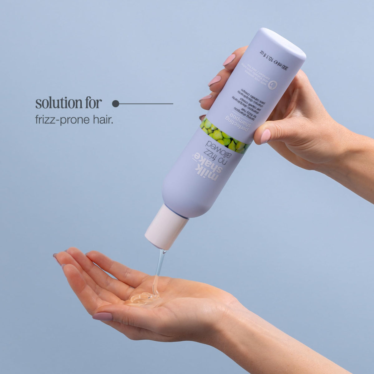 milk_shake lathering shampoo in hand for smooth application
