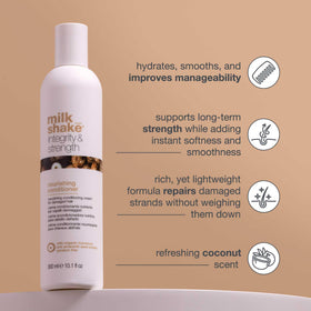 milk_shake creamy conditioner texture close-up, highlights rich nourishing consistency