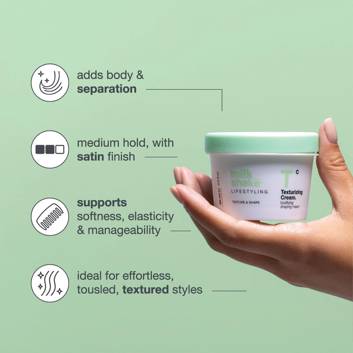milk_shake cream in hand being applied, helps achieve natural separation